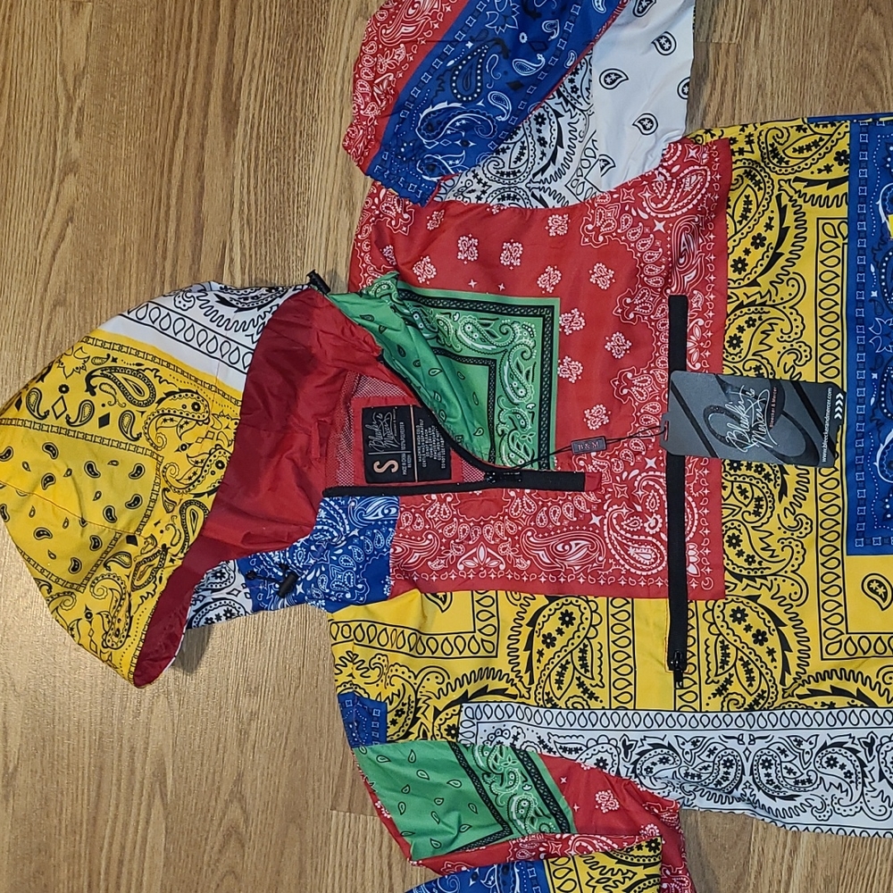 New Bleecker and Mercer Bandanna Patchwork lined windbreaker size S - Picture 4 of 7